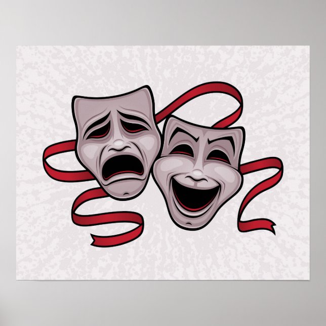 Masken für Comedy und Tragedy Theater Poster (Vorne)