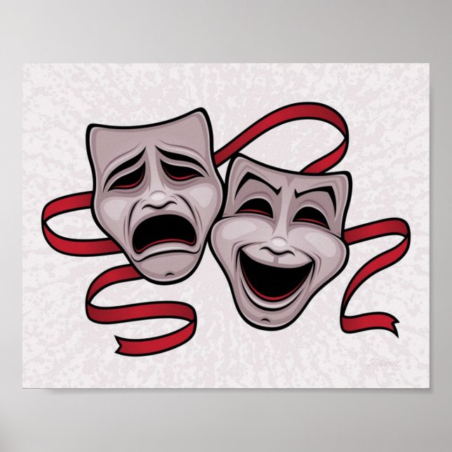 Masken für Comedy und Tragedy Theater Poster (Vorne)