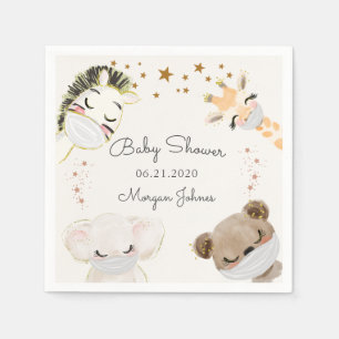 Masken für das Gesicht von Tieren Babydusche Serviette