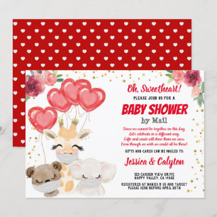 Masken für die Babydusche mit Mail-Niedlichen Tier Einladung