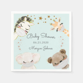 Masken für Tiere Babydusche Monogramm Servietten