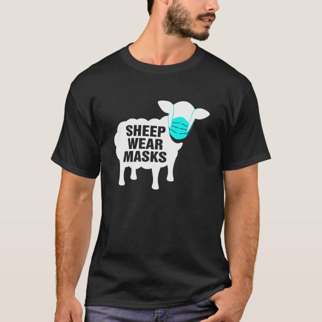 Masken zum Tragen von Schafen T-Shirt (Vorderseite)