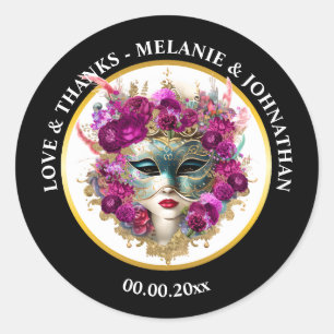 Maskenball Blumen Hochzeit Geschenk Aufkleber
