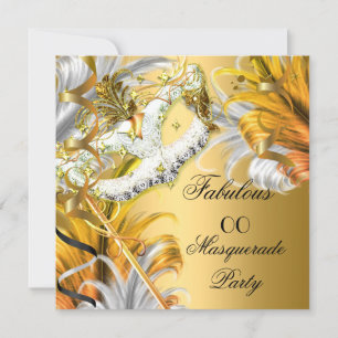 Maskenball Fantastischer Geburtstag Gold Silber Einladung