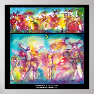 Maskenball,Mardi Gras Masken,Tanz,Musik Poster