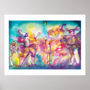 Maskenball,Mardi Gras Masken,Tanz,Musik Poster