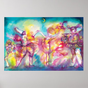 Maskenball,Mardi Gras Masken,Tanz,Musik Poster