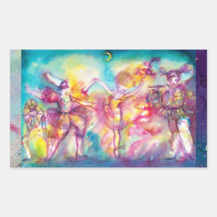 Maskenball,Mardi Gras Masken,Tanz,Musik Rechteckiger Aufkleber