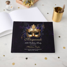 Maskenball-Maske Gold Lila Dramatische 50. Geburts