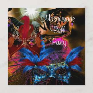 Maskenball-Party-Maske Bunte Abstrakt 2 Einladung