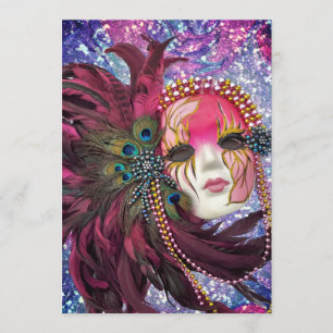 Maskenball - Silvester - Quinceanera Einladung