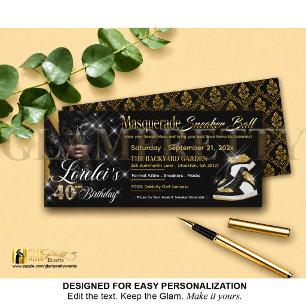 Maskenball-Sneaker-Ball-schwarz & gold Geburtstag