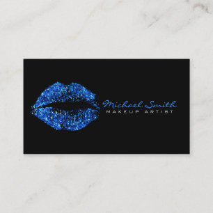 Maskenbildner-Blau-Lippen Visitenkarte