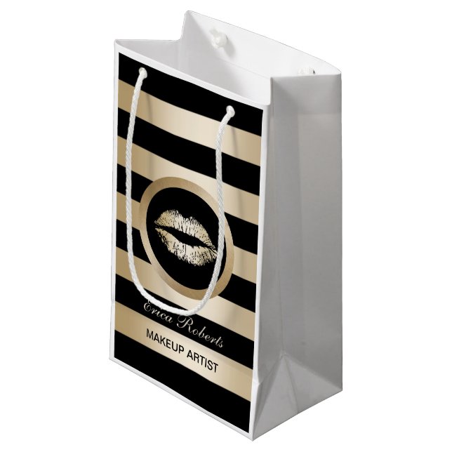 Maskenbildner-Goldlippenkosmetik-Verteiler Kleine Geschenktüte (Vorderseite Schrägansicht)
