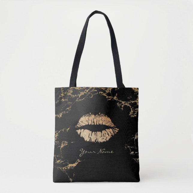 Maskenbildner-Goldlippenmodernes Schwarzes u. Tasche (Vorderseite)