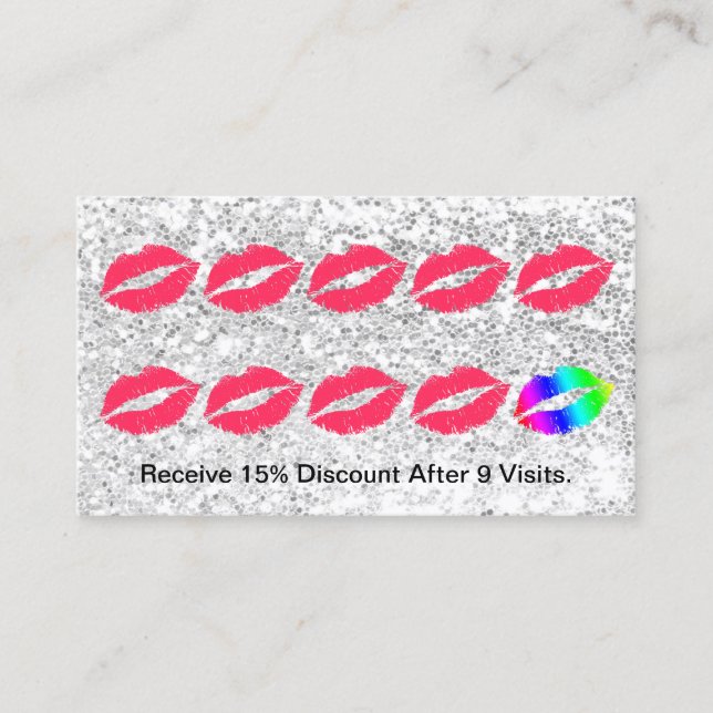 Maskenbildner-modischer silberner treuekarte (Vorderseite)