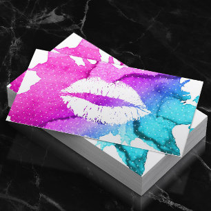 Maskenbildner-noble Aquarell-Lippen modern Visitenkarte