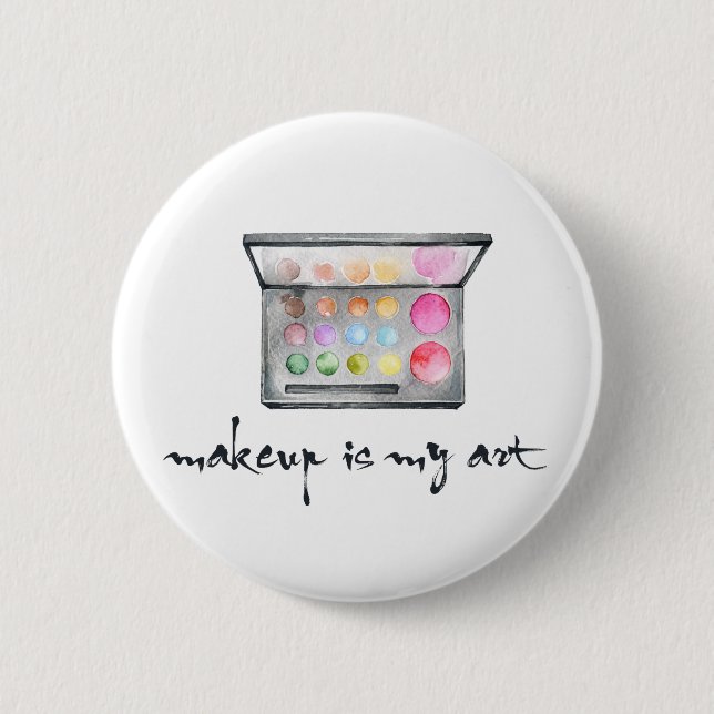 Maskenbildner-Palette - "Make-up ist meine Kunst-" Button (Vorderseite)