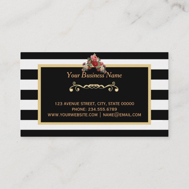 Maskenbildner-Schönheits-Salon-GoldVisitenkarte Visitenkarte (Rückseite)