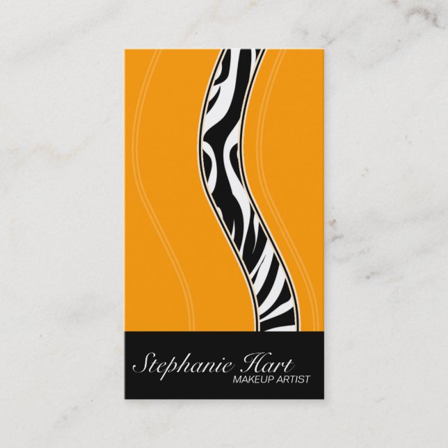 Maskenbildner-Visitenkarte - mutiger Zebra-Druck Visitenkarte (Vorderseite)