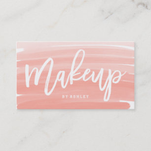 Maskenbildnertypographierosa ombre Brushstrokes Visitenkarte