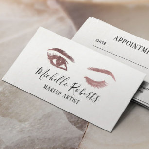 Maskenbildnerwink-Auge peitscht Salon-Verabredung Terminkarte