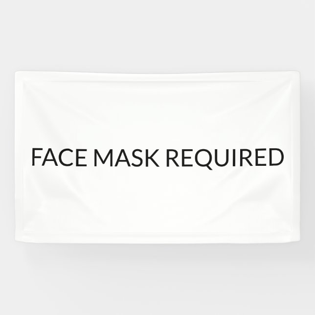 Maskenmaske Erforderlich einfach schwarz und weiß Banner (Horizontal)