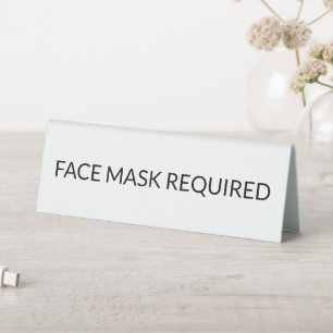 Maskenmaske Erforderlich einfach schwarz und weiß Tischaufsteller
