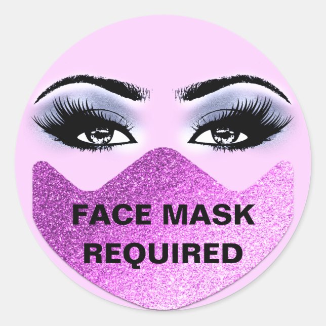 Maskenmaske für benötigtes Haarstudio Lash Nails Runder Aufkleber (Vorderseite)