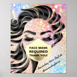 Maskenmaske mit erforderlichem Covid-Glitzer Holog Poster