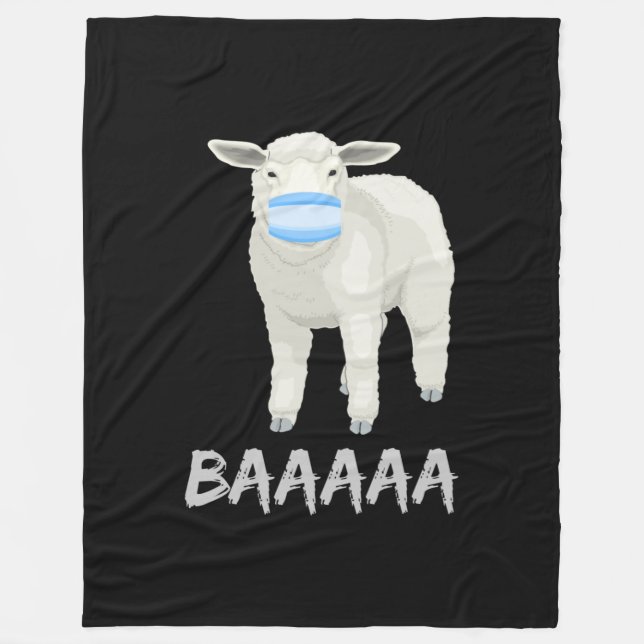 Maskenschaf | Gewittertes Schaf mit Gesichtsmaske Fleecedecke (Vorderseite)