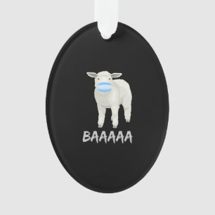 Maskenschaf   Gewittertes Schaf mit Gesichtsmaske Ornament