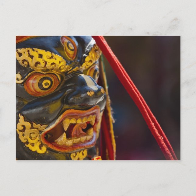 Maskentanz beim Tshechu Festival Postkarte (Vorderseite)