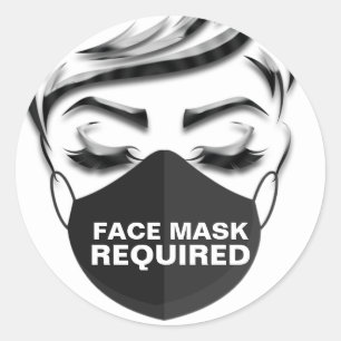 Maskenverkleidung für die benötigte Frisur Nails L Runder Aufkleber