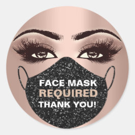 Maskenverkleidung für die benötigte Makeup Lash Co Runder Aufkleber