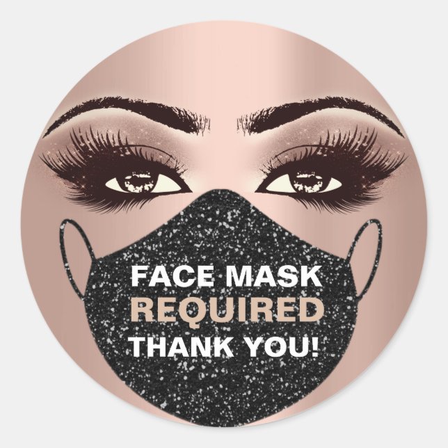 Maskenverkleidung für die benötigte Makeup Lash Co Runder Aufkleber (Vorderseite)