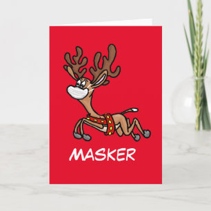 Masker, Père Noël Carte de rennes COVID-19 la plus