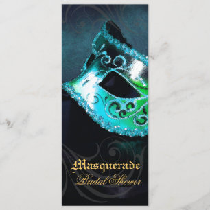 Maskerade-Brautparty-Einladung Venedigs aquamarine Einladung
