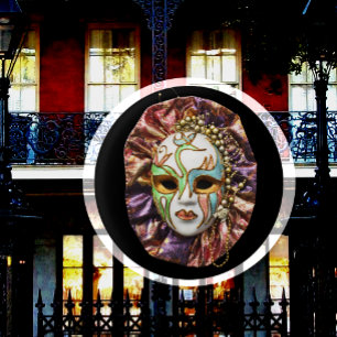 Maskerade, Mardi Gras, Karnevalsmaske Button