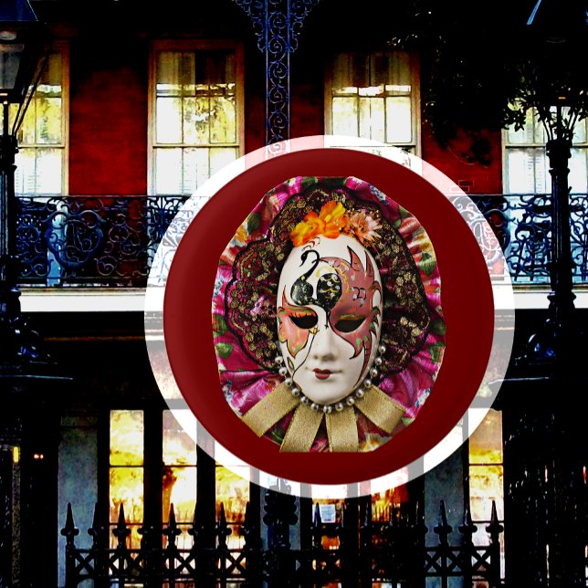 Maskerade, Mardi Gras-Maske  Button (Von Creator hochgeladen)