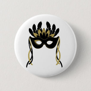 Maskerade-Maske im Schwarzen und im Button