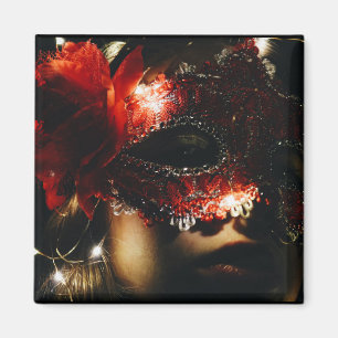 Maskerade-Reihe, mit Federn versehene Maske Magnet
