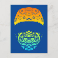 maskiert auf Paisley-Postkarte