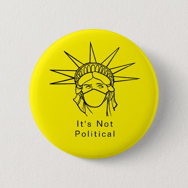Maskierte Freiheitsstatue - kein politischer Knopf Button (Vorderseite)