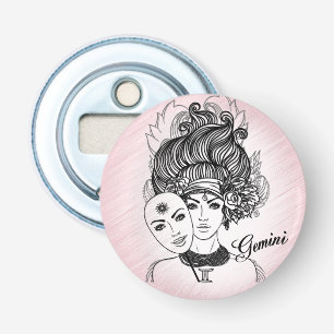 Maskierte Lady Gemini Zodiac Symbol und Zeichen Ro Flaschenöffner