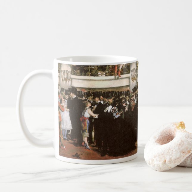 Maskierter Ball an der Oper von Edouard Manet Kaffeetasse (Mit Donut)