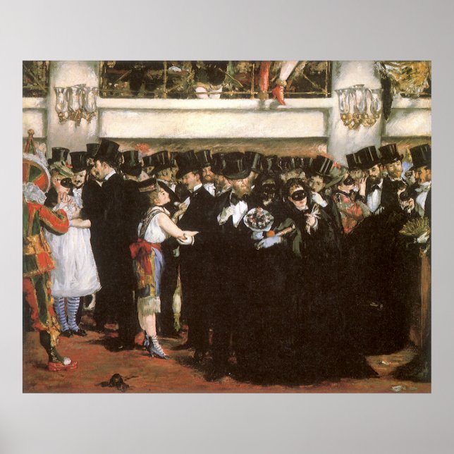 Maskierter Ball an der Oper von Edouard Manet Poster (Vorne)