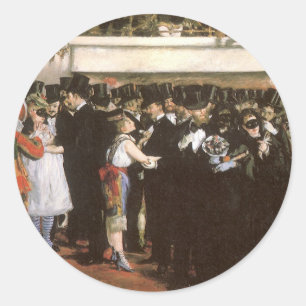 Maskierter Ball an der Oper von Edouard Manet Runder Aufkleber