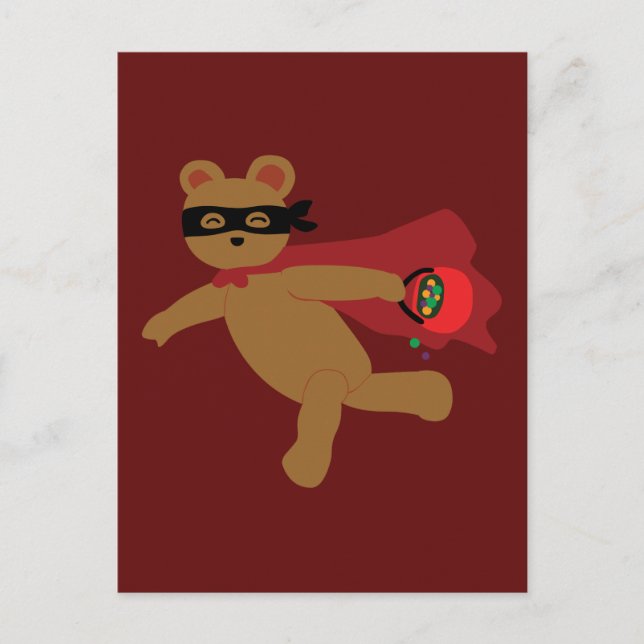Maskierter Halloween-Bär Postkarte (Vorderseite)