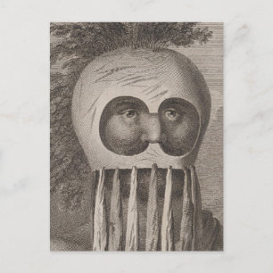 Maskierter Mann auf den Sandwich-Inseln Postkarte